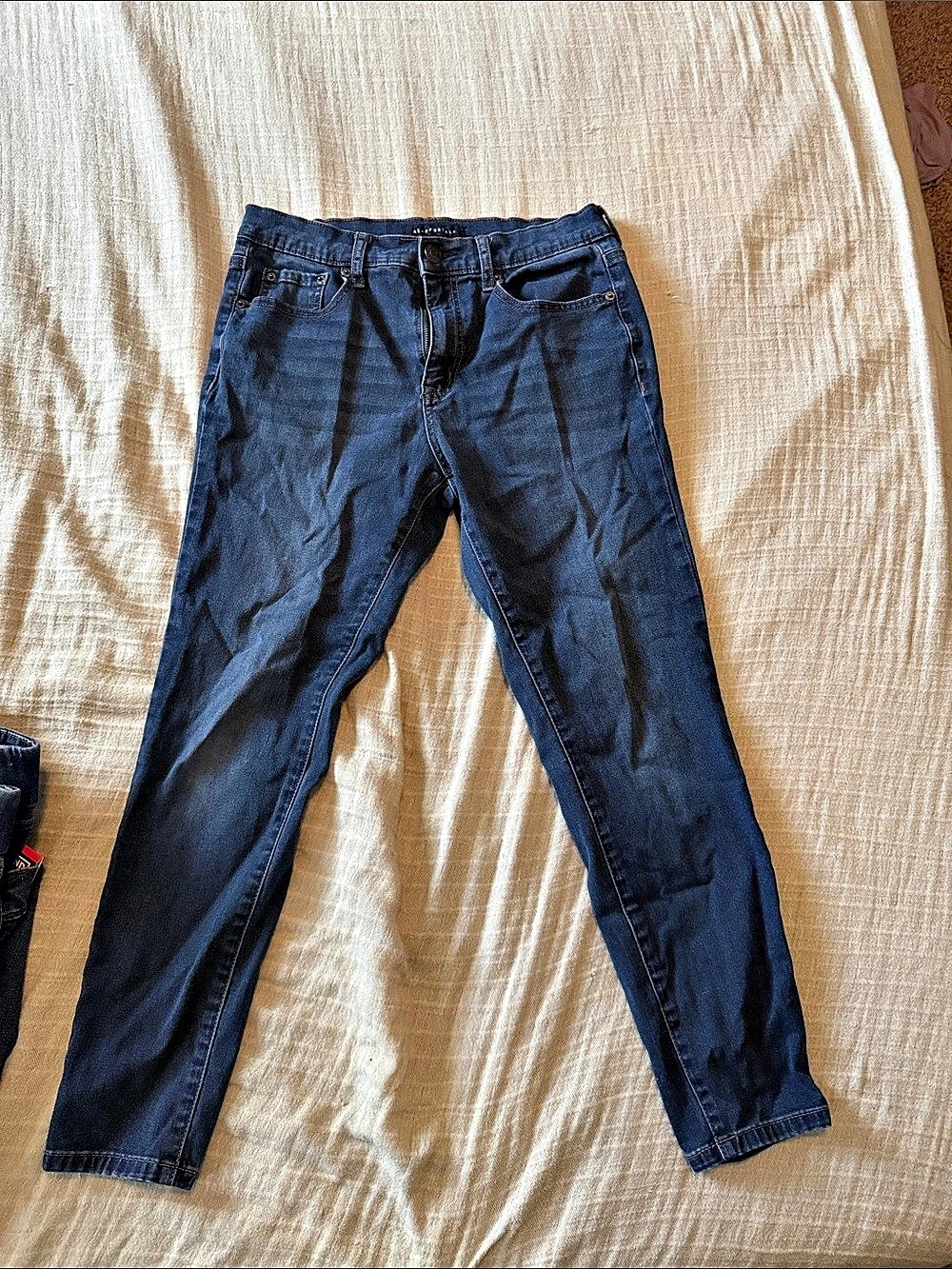 Aeropostale Seriously Stretchy High-Rise Jegging Blue Waist 10 Short